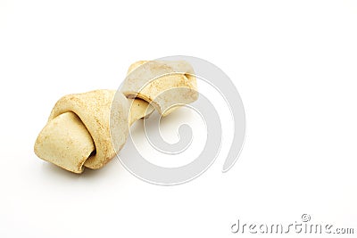Carnaza bone for dogs to bite on, on a white background Stock Photo