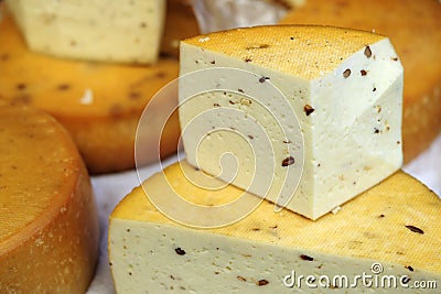 Domestic cheese Stock Photo