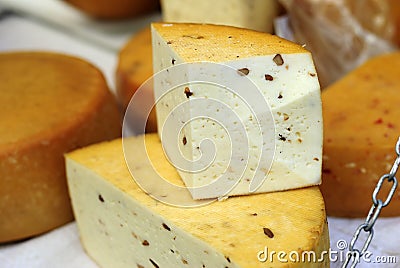 Domestic cheese Stock Photo