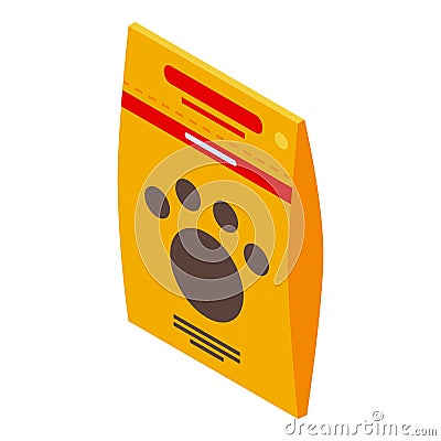 Domestic dog food icon, isometric style Vector Illustration