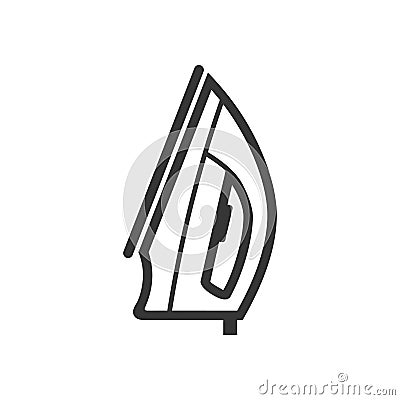 Domestic iron outline single isolated vector icon Vector Illustration