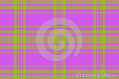 Domestic seamless vector plaid, 40s texture background pattern. Trendy fabric check textile tartan in purple and lime colors Vector Illustration