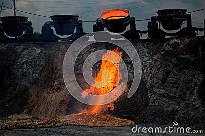 Domestic discharge at the iron foundry Stock Photo