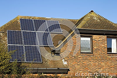 Domestic solar panels Stock Photo