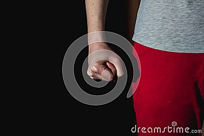 Domestic violence. clenched fist Stock Photo