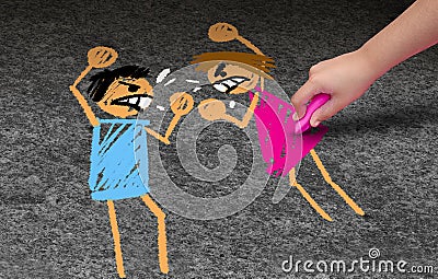 Domestic Violence Cartoon Illustration