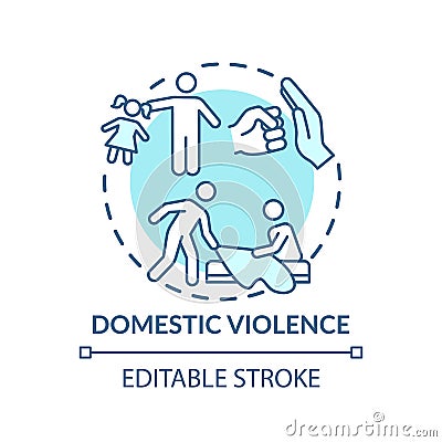 Domestic violence concept icon Vector Illustration