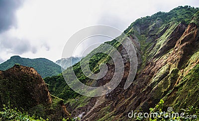 Dominica Boiling Lake Hike Landscape Stock Photo