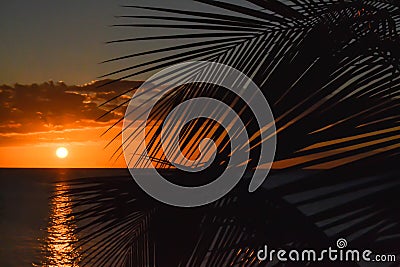 Dominica Island Sunset Stock Photo