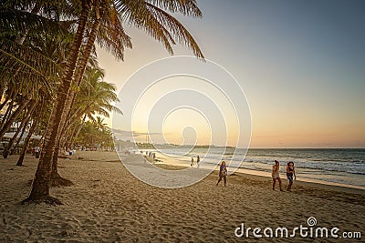 Dominican Republic, Cabarete - 08.03.2024: sunset on the seashore. Editorial Stock Photo