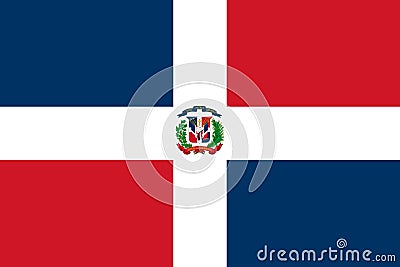 Dominican Republic flag. Vector illustration. World flag Cartoon Illustration