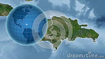 Dominican Republic and Globe. Satellite Stock Footage - Video of
