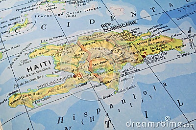 Dominican Republic, Haiti map. Stock Photo