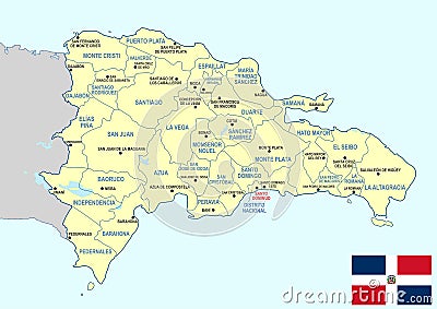 Dominican Republic map - cdr format Vector Illustration