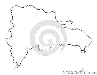 Dominican Republic outline map Stock Photo