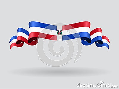 Dominican Republic wavy flag. Vector illustration. Vector Illustration