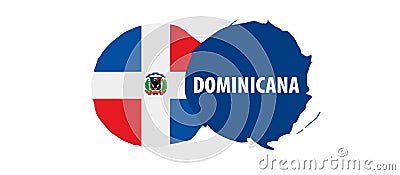 Dominicana flag, vector illustration on a white background Vector Illustration