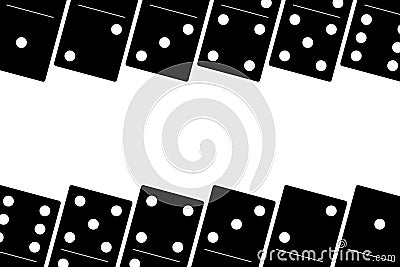 Domino black set vector illustration on white background Vector Illustration