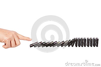 Domino effect Stock Photo