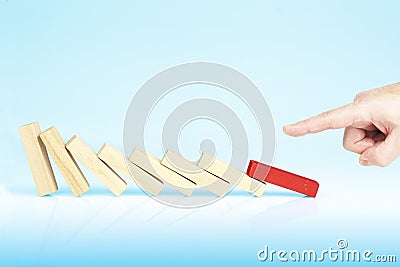 Domino effect Stock Photo