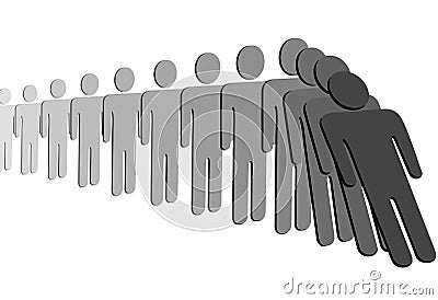 Domino Effect People Fall in Row Vector Illustration