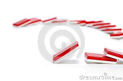 Domino Effect in Red Stock Photo