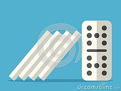 Domino effect stopped Vector Illustration