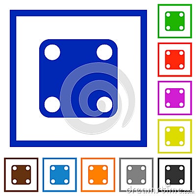 Domino four flat framed icons Stock Photo