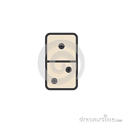 Domino game filled outline icon Vector Illustration