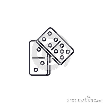 Domino linear icon concept. Domino line vector sign, symbol, illustration. Vector Illustration