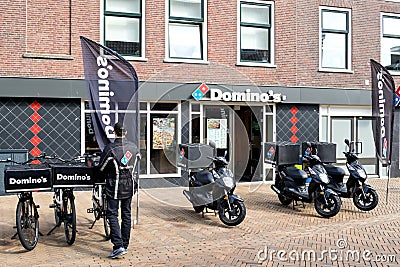 Domino`s restaurant in Katwijk aan Zee, Netherlands Editorial Stock Photo
