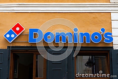 Domino's pizza logo. Editorial Stock Photo