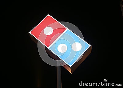 Domino`s Pizza Restaurant Logo Editorial Stock Photo