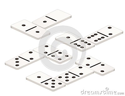 Domino set vector illustration isolated on white background Vector Illustration