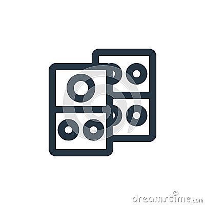 domino vector icon. domino editable stroke. domino linear symbol for use on web and mobile apps, logo, print media. Thin line Vector Illustration