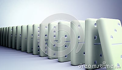 Dominoes Chain Reaction Stock Photo