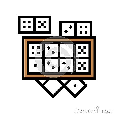 dominoes set board table color icon vector illustration Cartoon Illustration