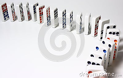 Dominoes Standing Stock Photo