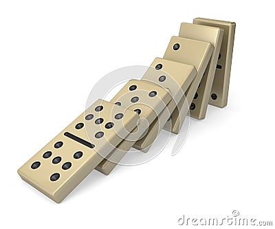 Dominos toppling Stock Photo