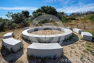 Domo circle inside the Barrosal park in Castelo Branco. Stock Photo