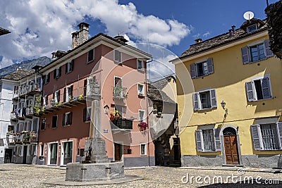 Domodossola, Piedmont, Italy: historic buildings Stock Photo