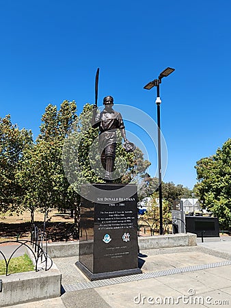 Don Bradman statue outside Melbourne cricket ground mcg Editorial Stock Photo