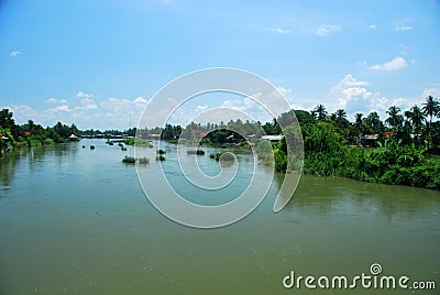 Don Det Island in the Mekong Delta Stock Photo