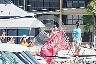 Don Jr and Kimberly Guilfoyle Trump Boat Parade Editorial Stock Photo