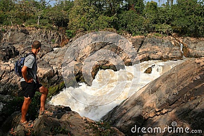Don Khon waterfall Stock Photo