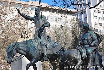 Don Quijote and Sancho Panza Stock Photo