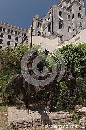 Don Quixote Statue Havana Cuba Stock Photo