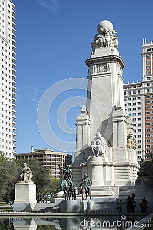 Don Quixote statue at Spain Square Editorial Stock Photo