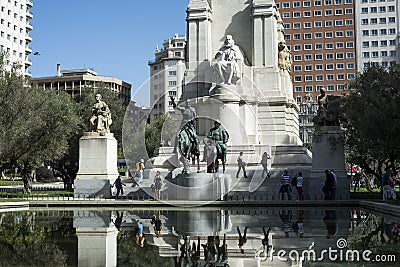 Don Quixote statue at Spain Square Editorial Stock Photo