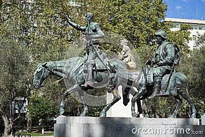 Don Quixote statue at Spain Square Editorial Stock Photo